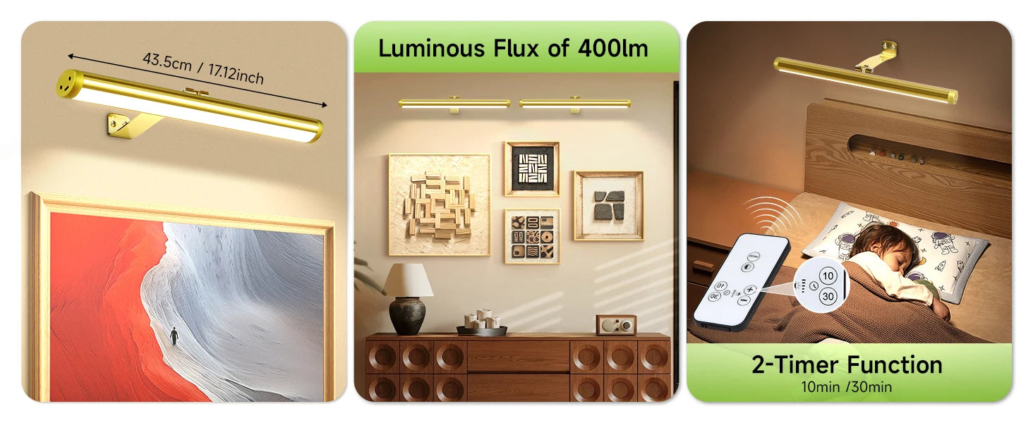 Bathroom Vanity Light Led Wall Lamp Aluminum 45cm Indoor Modern Black Wall Sconces Mirror Wall Light Painting Picture Light