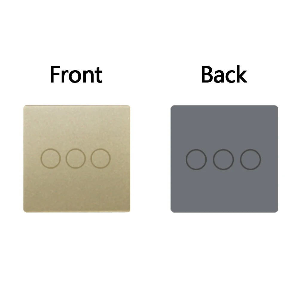 TAWOIA DIY Wall Light Switches Small Glass Panel Parts 1/2/3/4Gang White Black Gold Touch Switches Crystal Parts 47mm*47mm