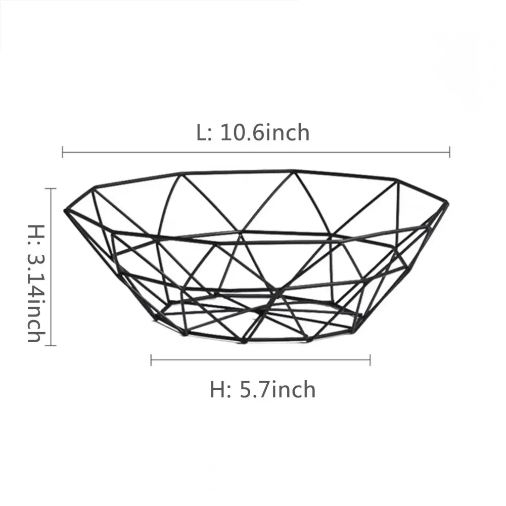 Metal Fruit Basket Simple Fruit Basin Multi-Size Iron Snack Bread Vegetable Storage Bowls Kitchen Eggs Dessert Holder Organizer