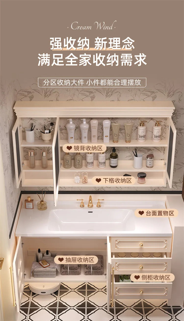 Storage Drawers Bathroom Cabinet Interior Dividers Mirror White Bathroom Cabinet Shelving Modern Badkamer Meubel Accessories