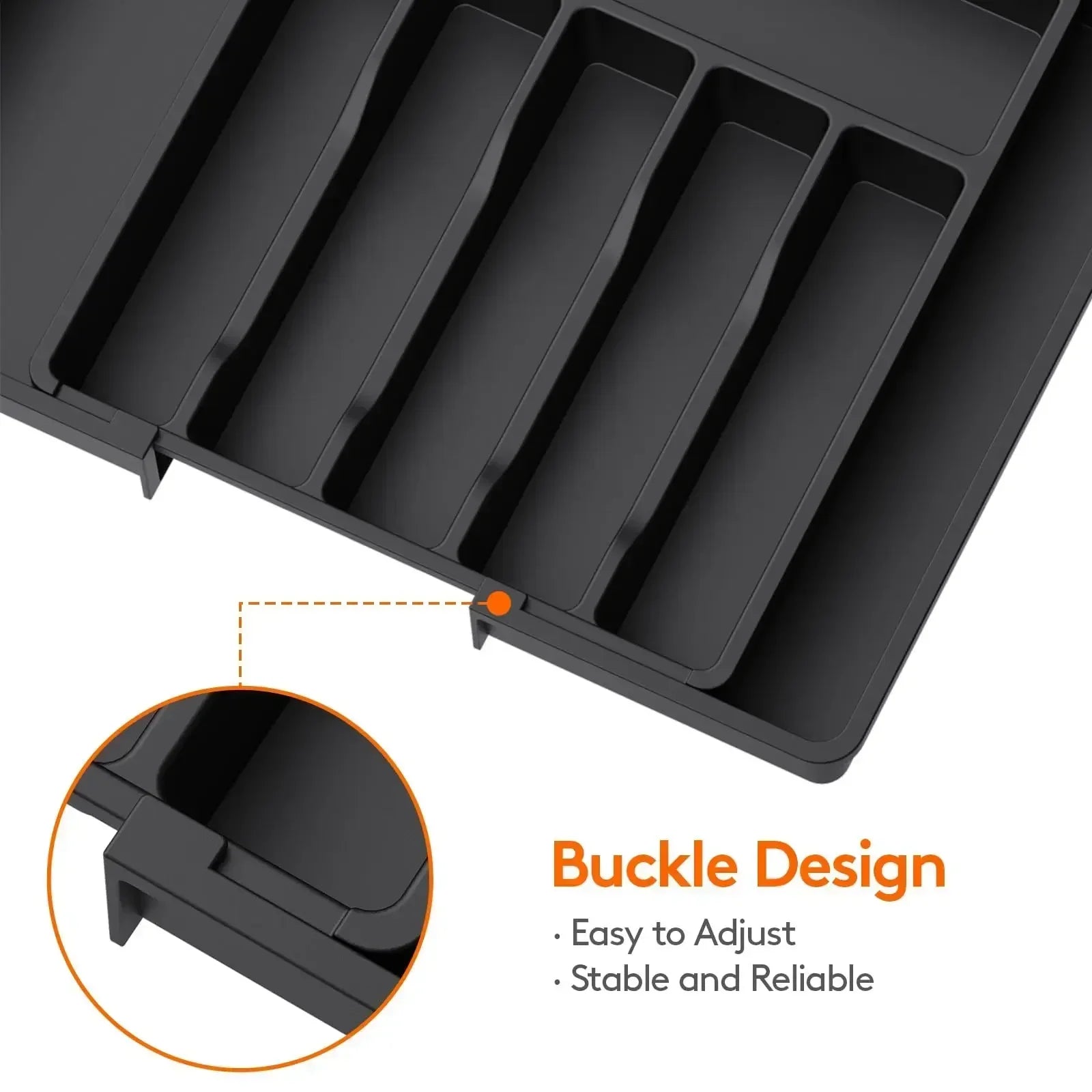 Kitchen Organizer Tray Adjustable Pantry Organizer Utensil Cutlery Drawer  for Silverware Tableware Expandable Kitchen Drawer