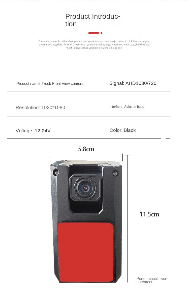 HD Night Vision AHD 1080P Reversing Camera Forward Looking 170 Night Vision 180 Rotatable Waterproof Truck Trailer RV Pickup.