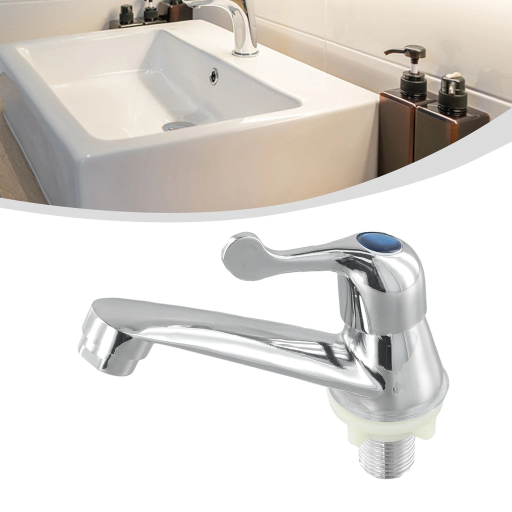 Bathroom Single Cold Water Tap Basin Sink Faucet Mixer Home Kitchen Stainless Steel Basin Sink Faucet Tap Accessories
