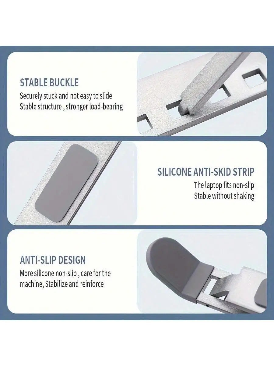 Portable laptop stand aluminum alloy foldable stand suitable for foldable PC, tablet, laptop stand, desktop laptop