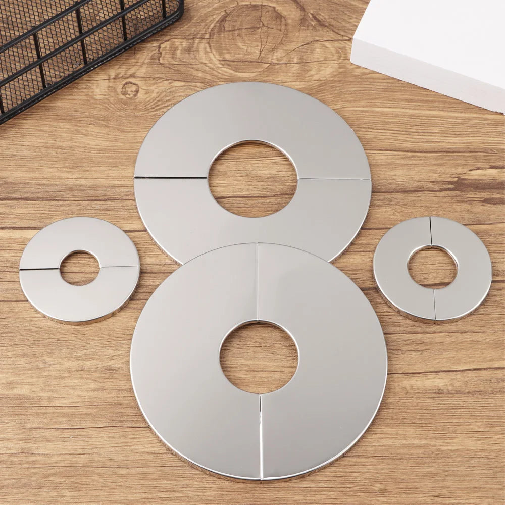 1Pc Stainless Steel Shower Kitchen Faucet Decorative Cover Wall Flange Self-Adhesive Pipe Wall Covers Bathroom Accessories New