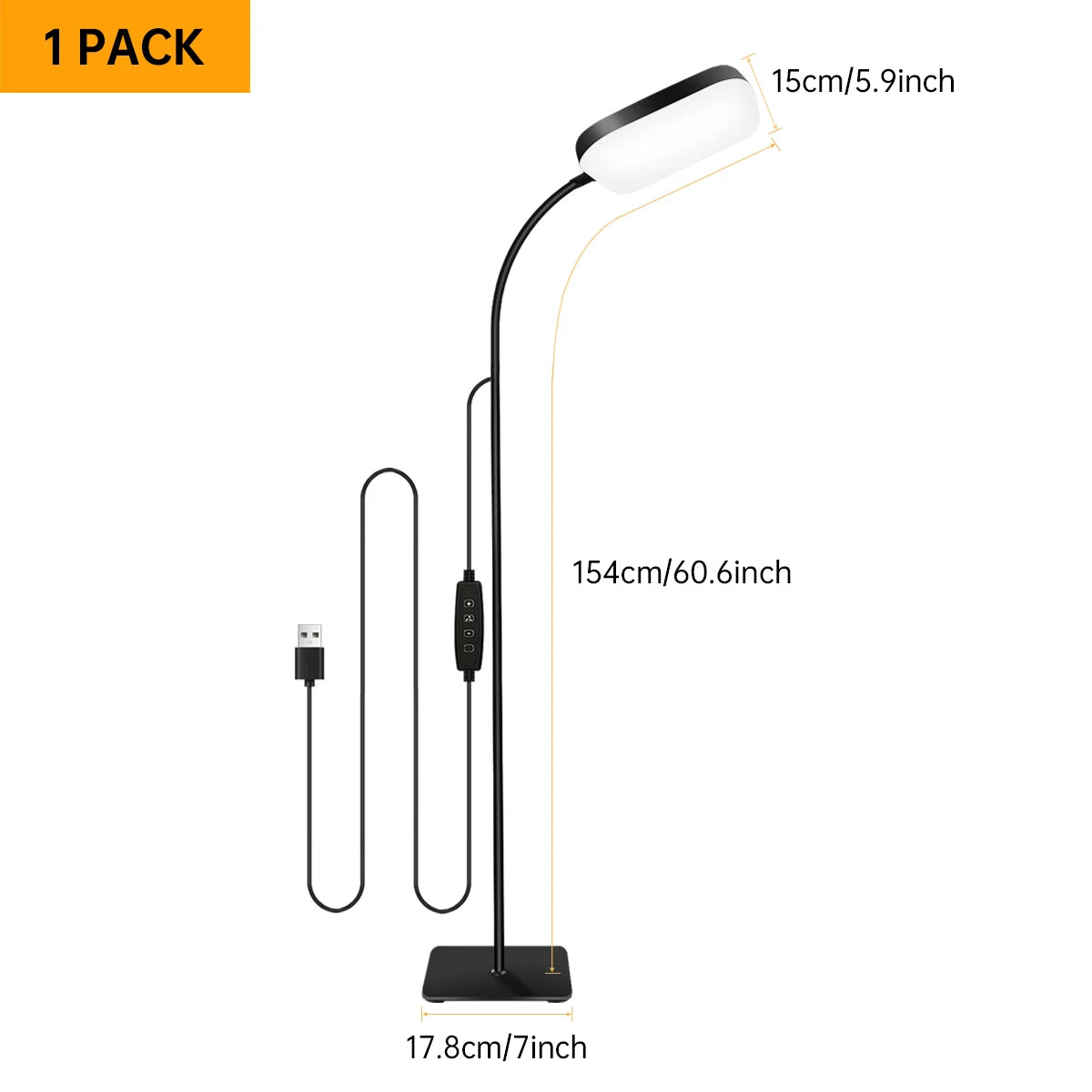 Modern LED Floor Lamp Bright 18W Sofa Reading Lamps for Lash Extensions Dimmable Modern Standing Light Adjustable Gooseneck