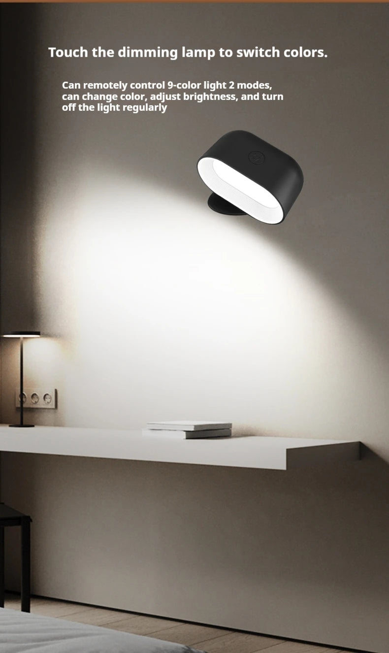 Wall Sconce Indoor Magnetic Remote Control Wall Light RGB Color Picture Backlight Night Light 360 Degree Rotation Wall Lamp