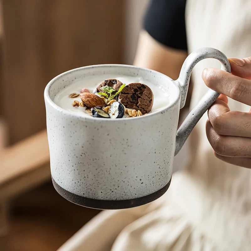 Creative Big Ear Design Ceramic Mug Large Capacity Coffee Cup for Home Use