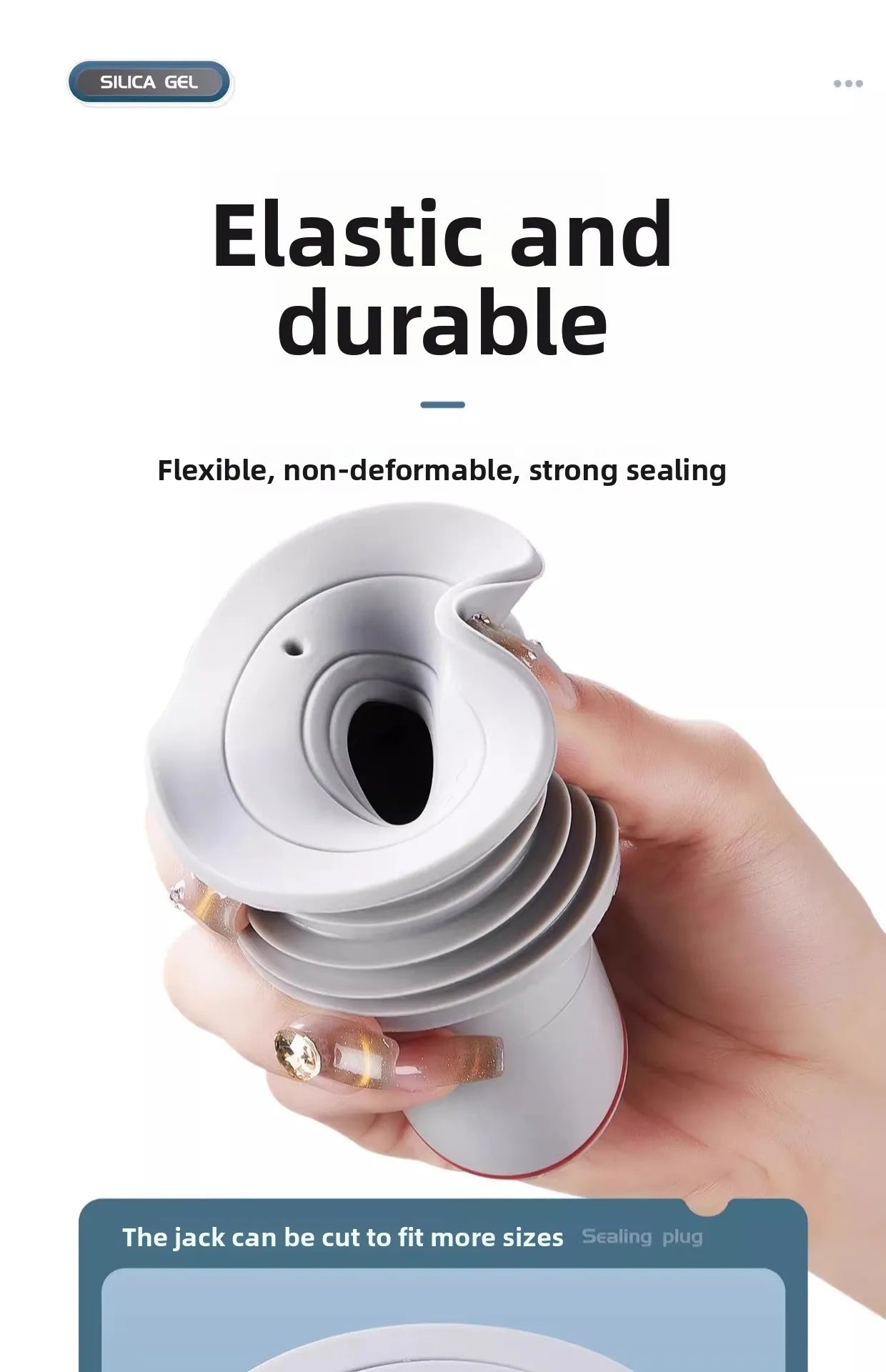 Sink Plug Sewer Pipe Sealing Ring Water Plug Floor Drain Shower Stopper Bathroom Accessories 70-75mm Silicone Drains Kitchen