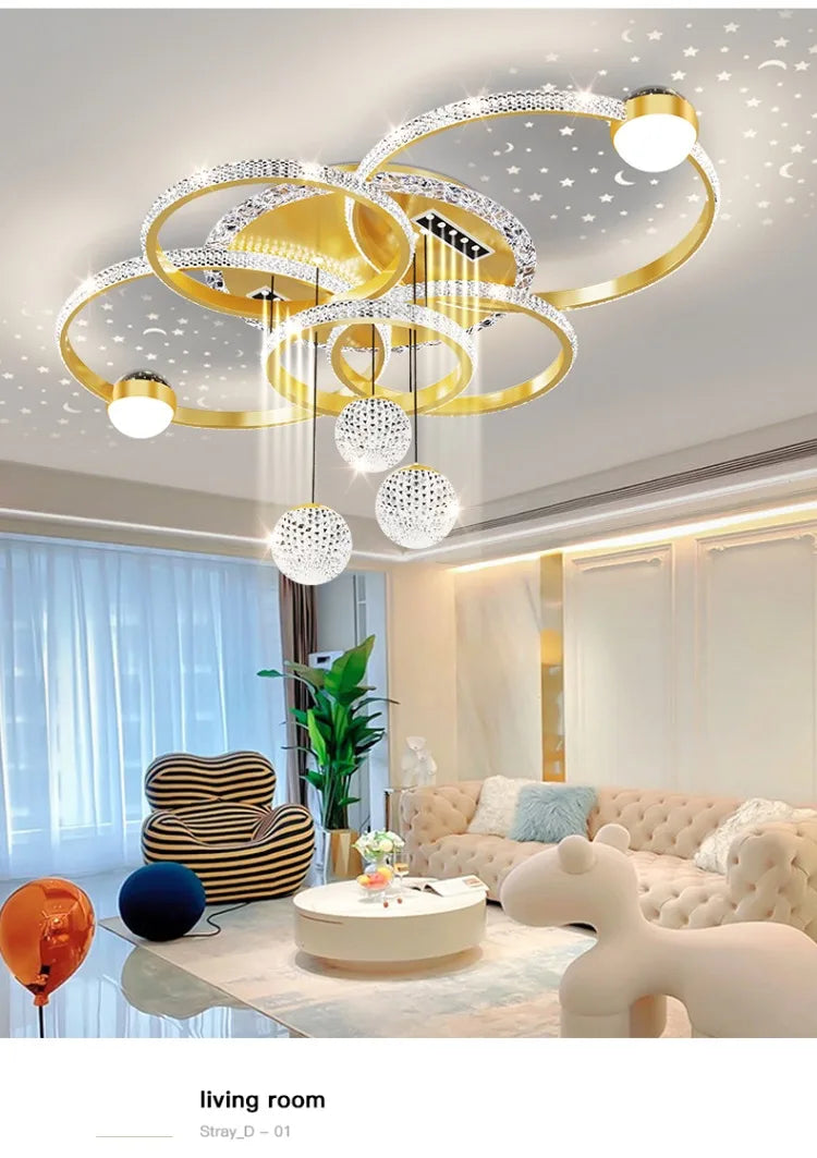 Modern LED Ceiling Light for Living Room Decor Pendant Light Interior Decoration Ceiling Luxury Chandelier Restaurant Lamp Villa