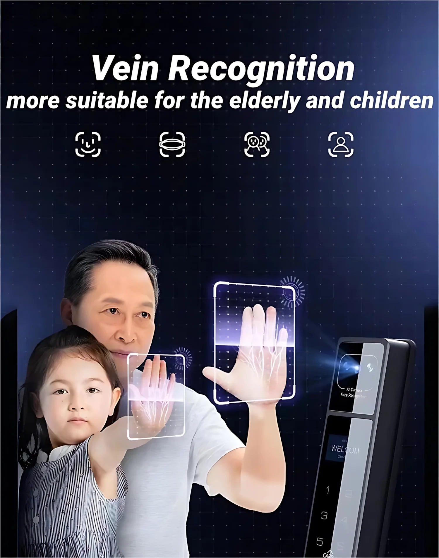 3D Face ID Smart Door Lock Tuya WiFi Camera Waterproof Cerradura Inteligente for Aluminum Wood Gate Y03