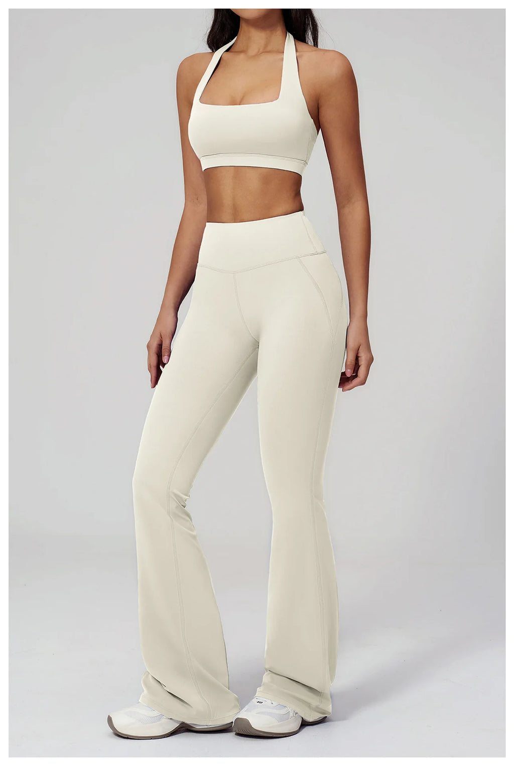 2PCS Flared Pants Yoga Set Women's Tracksuits Gym Fitness Outfits Sports Sets Female Shockproof Sports Bra Yoga Workout Clothes