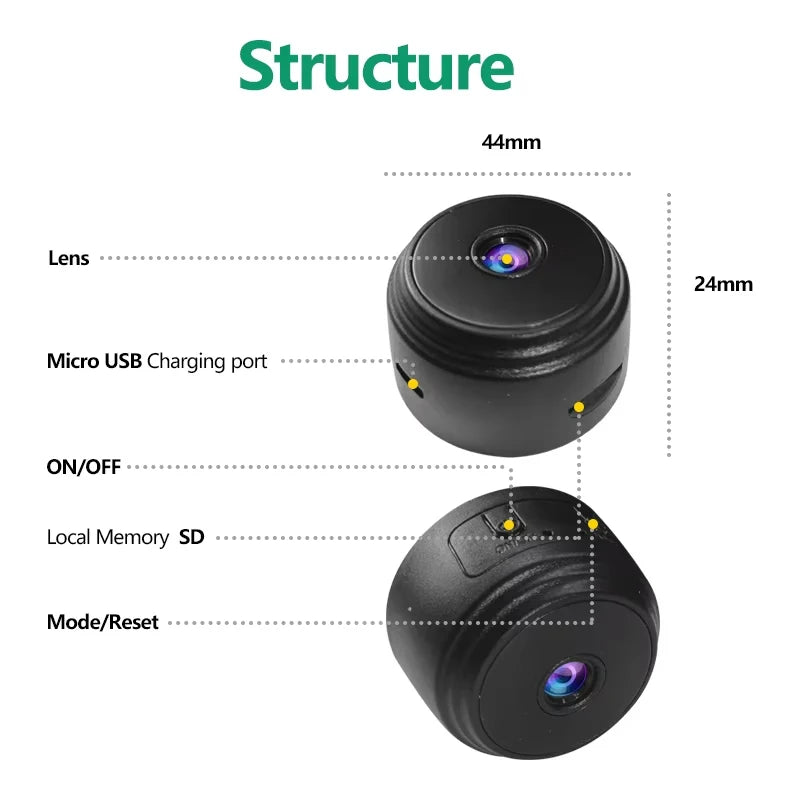 Mini WiFi 1080P Security Camera Wireless Monitoring Security Protection Remote Monitor Surveillance Camcorders For Infants Pets