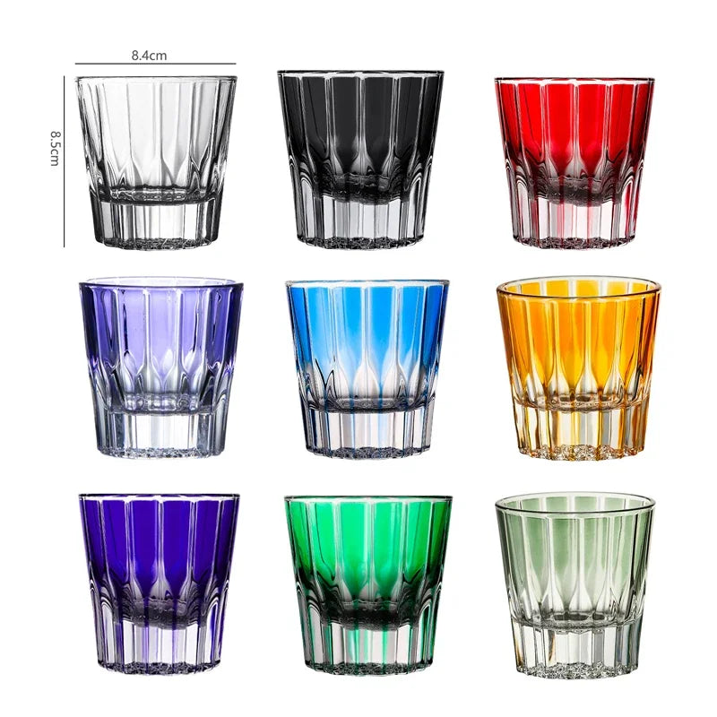 6.9oz 200ml Creative Vertical Stripes Whiskey Cocktail Glass Household Wine Glass Drinkware Ins Style Colorful Crystal Glass Cup