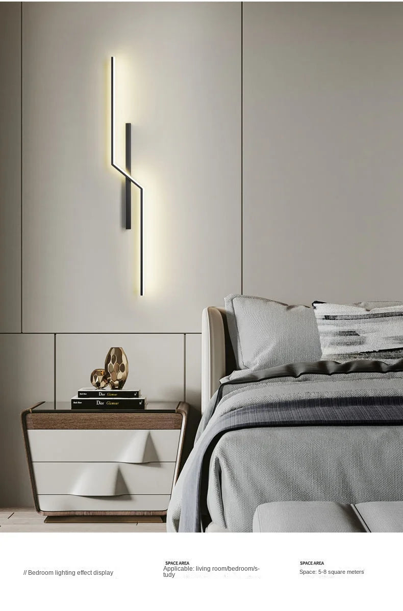 Modern Minimalist LED Wall Lamps - Bedside Interior Lighting for Living Room Bedroom Stairs - TV Backlight Wall Decor Lights