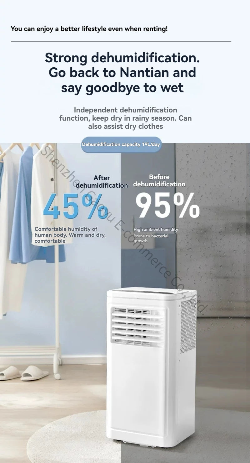 Portable Air Conditioner with Heating and Cooling, No Outdoor Unit, Easy Install for Rental Room, Dormitory, Kitchen, Office