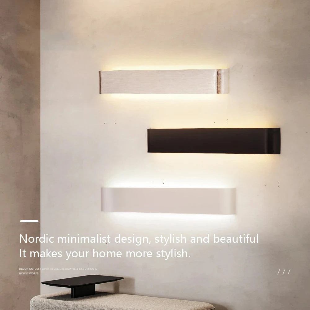 Modern Led Wall Lamp Sconce Light Decor Living Room Bedroom Indoor Wall Light For Home Brushed Aluminum Wall lighting Fixture