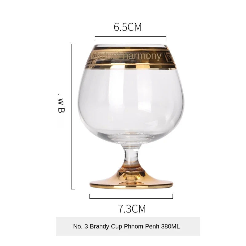 Phnom Penh Silver Rim European Glass Brandy Champagne Glasses Tall Wine Glasses Crystal Wine Glasses Table Household Glasses