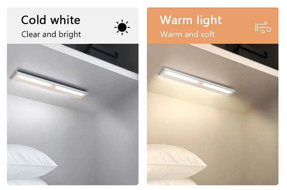 Ultra-thin LED Under Cabinet Lights PIR Motion Sensor Wireless LED Night Lights Bedroom Aluminum Kitchen Lamp Wardrobe Light