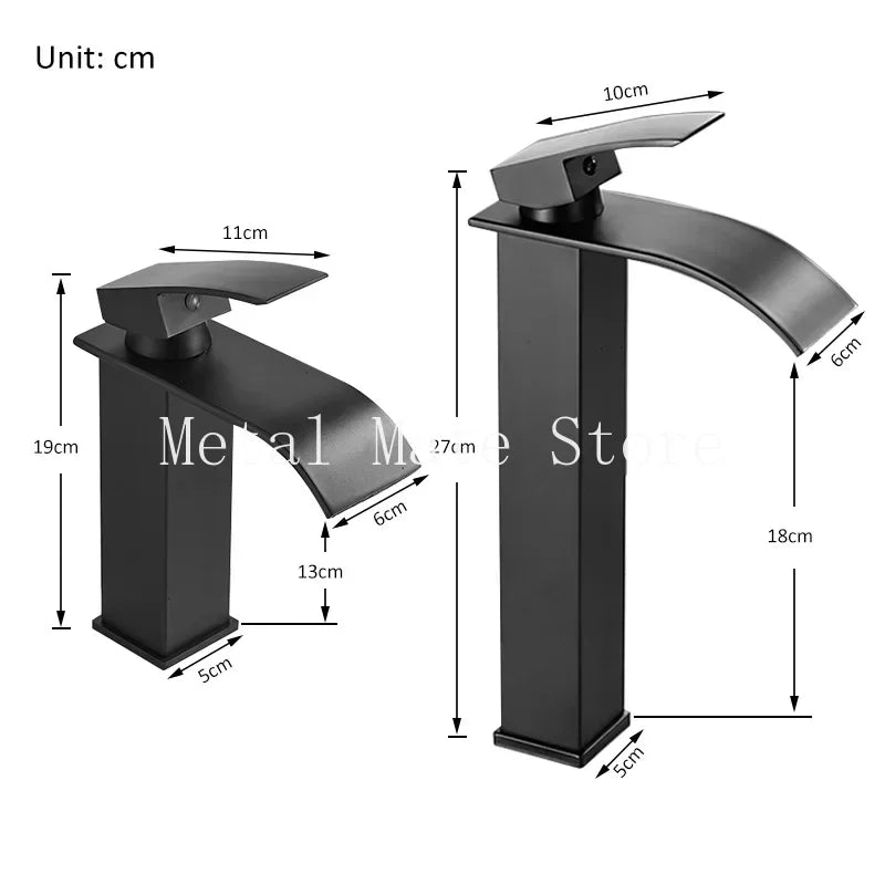 Stainless Steel Waterfall Basin Faucet Kitchen Faucet Sink Mixer Hot Cold Water Basin Crane Tap For Bathroom Wash Mixer Tap Mat