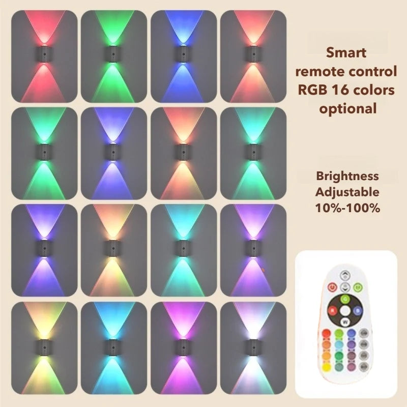 Smart Sensing LED Wall Lamp RGB Ambient Lighting Rechargeable Magnetic Wall Sunset Light Bedroom Corridor Staircase Night Lights