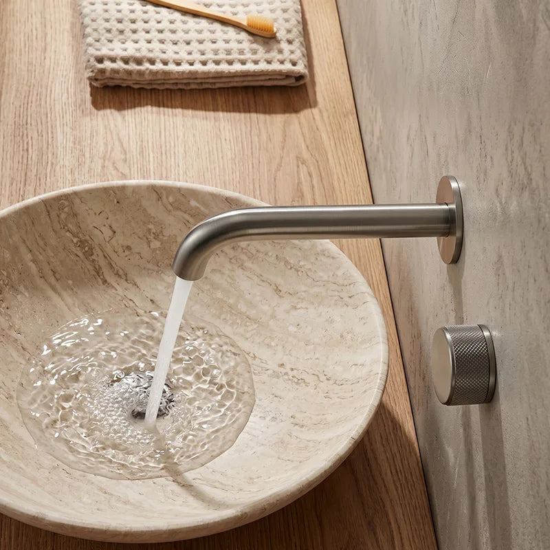 Wash Mixer Hot And Cold Water Wall Mounted Bathroom Basin Faucet Sink Tap Spout Bath Single Handle Ceramic Cartridge Crane