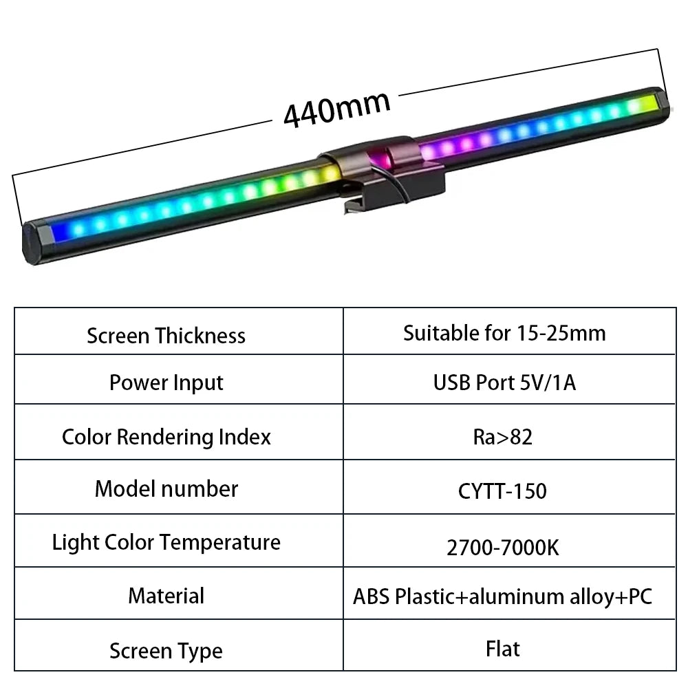 Smart RGB Monitor Light Bar Led Lights Wifi Dimmable Setup Gaming Room Decor Lightbar PC Screen Hanging Remote Control Desk Lamp