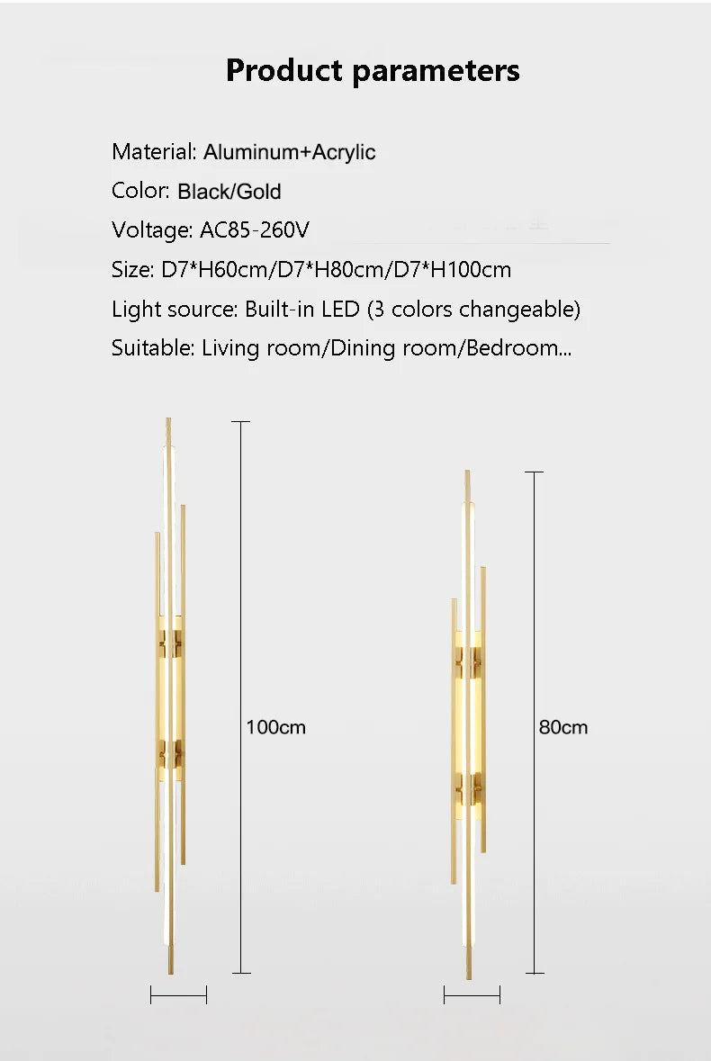 Light Luxury Wall Lamp Modern LED Gold Wall Light Indoor Lighting Wall Sconce Home Decor for Living Room Bedroom Bedside Stairs
