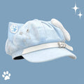 Cute Cat Ears Women's Beret Anime Cat Paw Pattern Newsboy Cap Japanese Style Sweet Baseball Cap Everyday Outfits