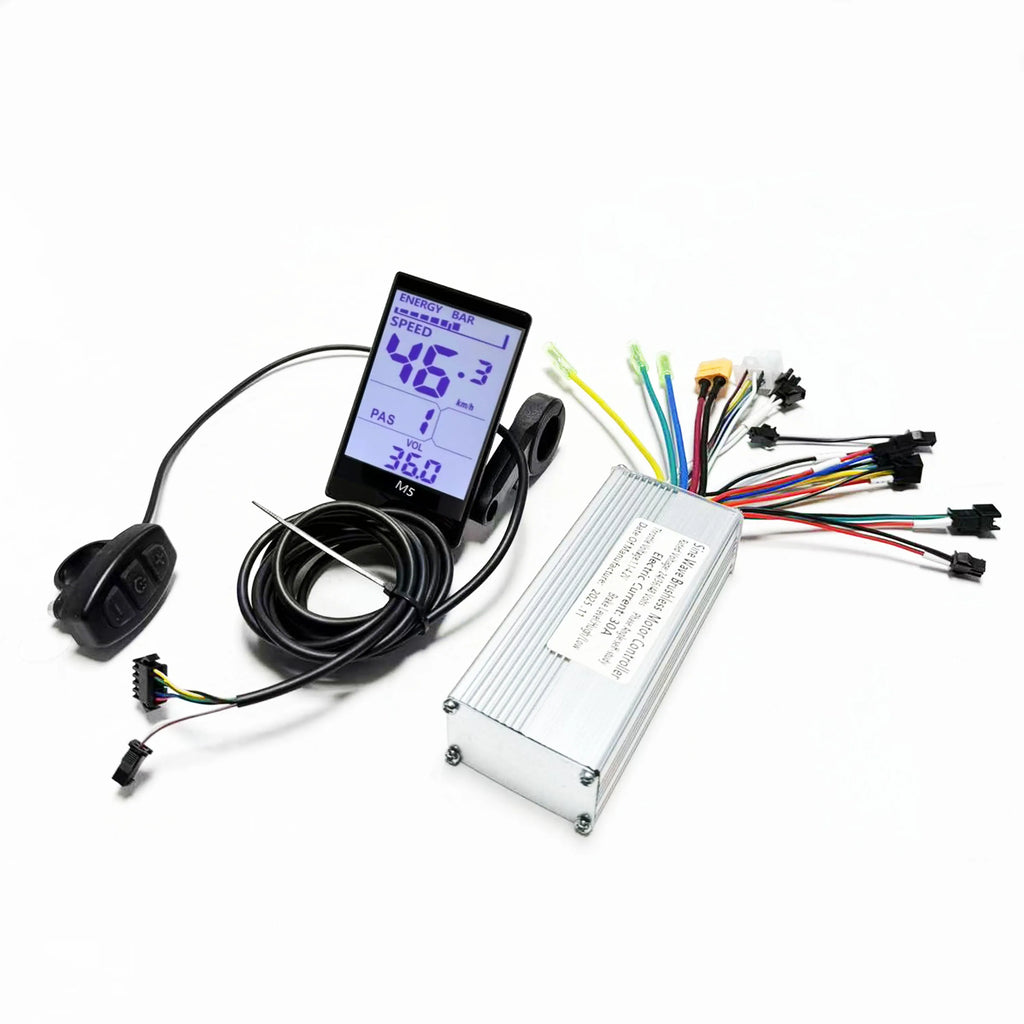 E-Bike 24v 36v 48v Sine Wave Brushless 3Mode Controller 30A 750W-1000W with M5 LCD Display Screen UART No.2 for E-Scooter Repair