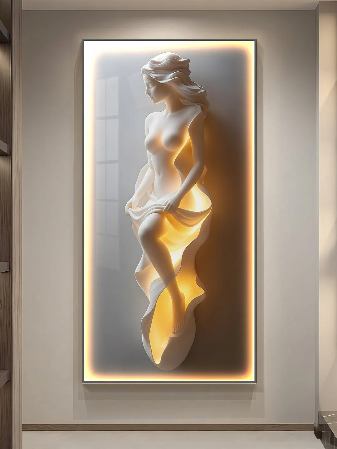 Modern Light Luxury Entrance Decoration Painting Simple Abstract Corridor Hanging Painting High-end Relief Wall Lamp Painting