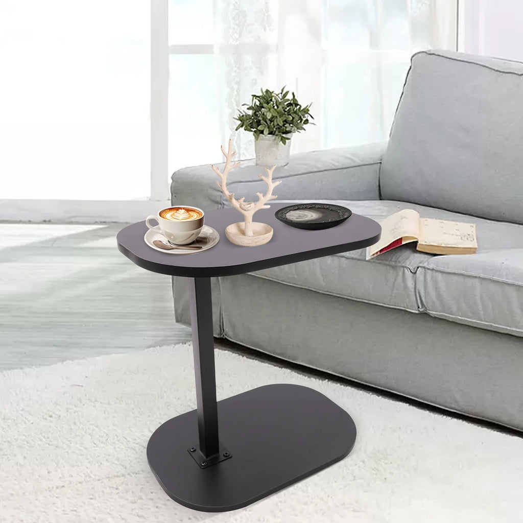 C Shaped Side Table Adjustable Height Compact Coffee Table 360 Rotatable Desktop Surface Modern Light Luxury Style
