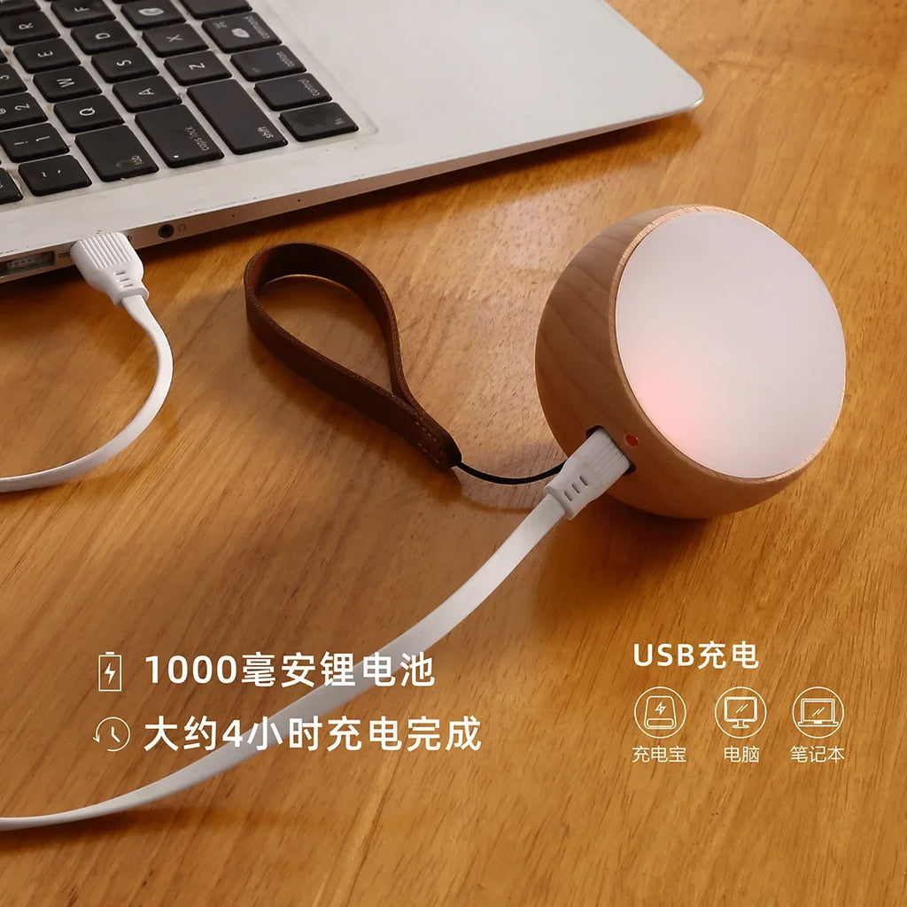 Smart Voice Control Light Portable Light USB Charging Wall Lamps Bedside Light Wall Hanging Wireless Round Atmosphere Lighting