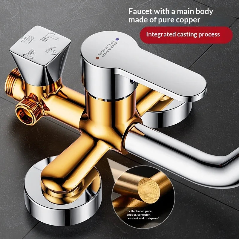 304 Stainless Steel Thermostatic Rainfall Shower Set High Pressure Wall Mounted Bathroom Mixer Tap Handheld Circular Square