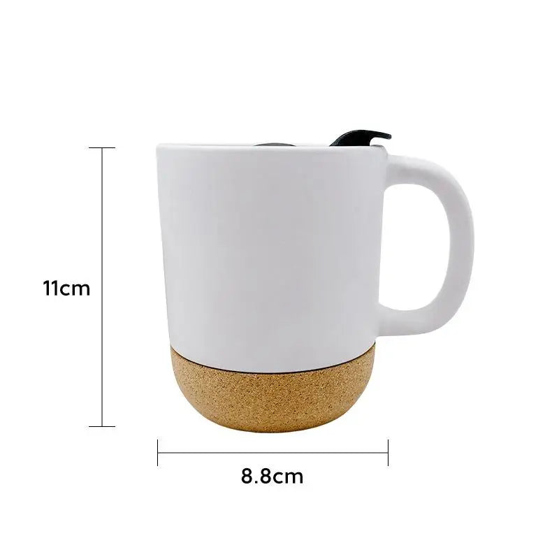 Cork Bottom Ceramic Frosted Coffee Mug Non-slip 350ml Easy Wash Drinking Cup for Office Home Gift Giving