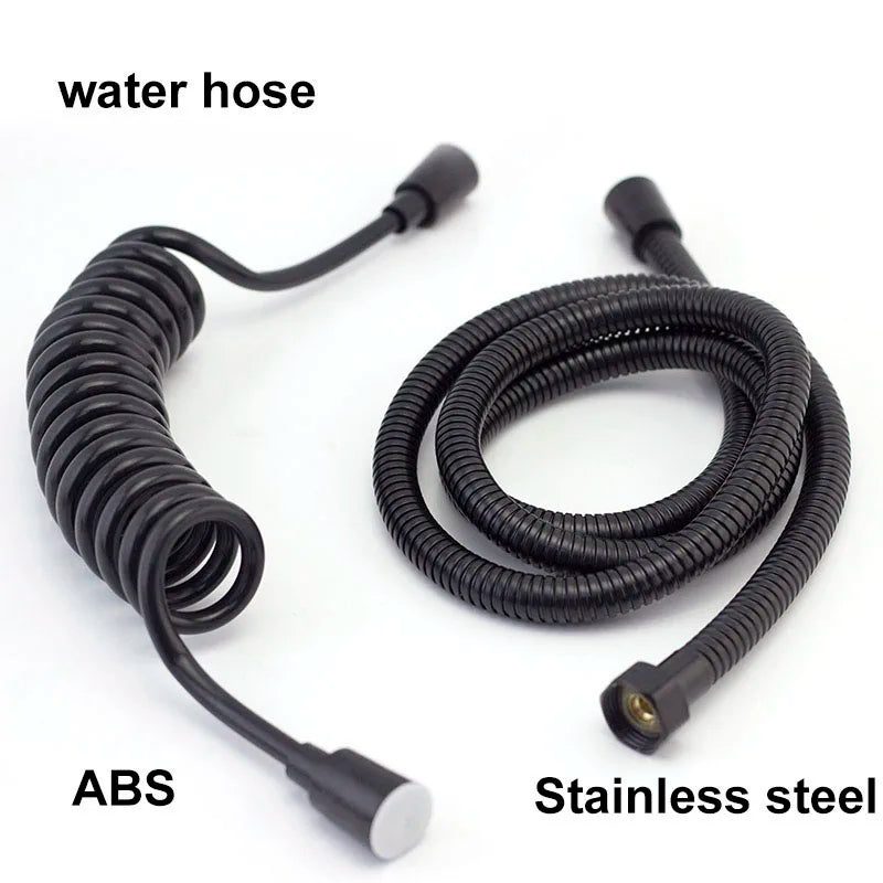 Handheld Black Toilet wash Bidet Faucet Spray Gun Sprayer shower head Anal cleaning washer WC Bathroom water valve hose holder