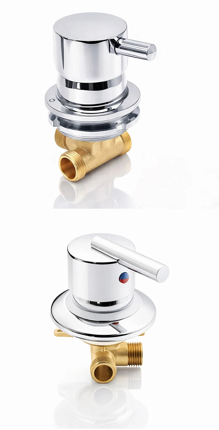 One Way Shower Faucet Mixer Valve Brass Hot Cold Water Diverter Screw Thread Big Hole Size 50-55mm for Shower Room Bathroom