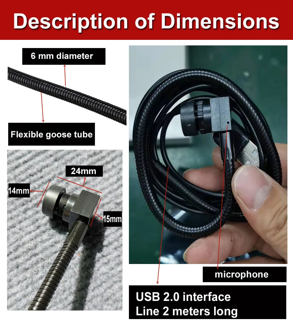 Webcam Middle Screen 4K Adjustable 2MP 5MP 8MP Auto Focus Zoom Mini USB Cam Flipped Sucker Micro USB Camera Audio Eye-to-eye