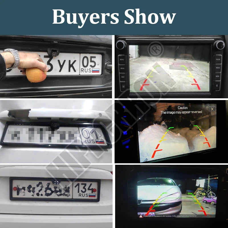 Hippcron Car Plate Camera Rear View Wireless EU European License Frame Waterproof Night Vision Reverse Backup  8 LED Camera