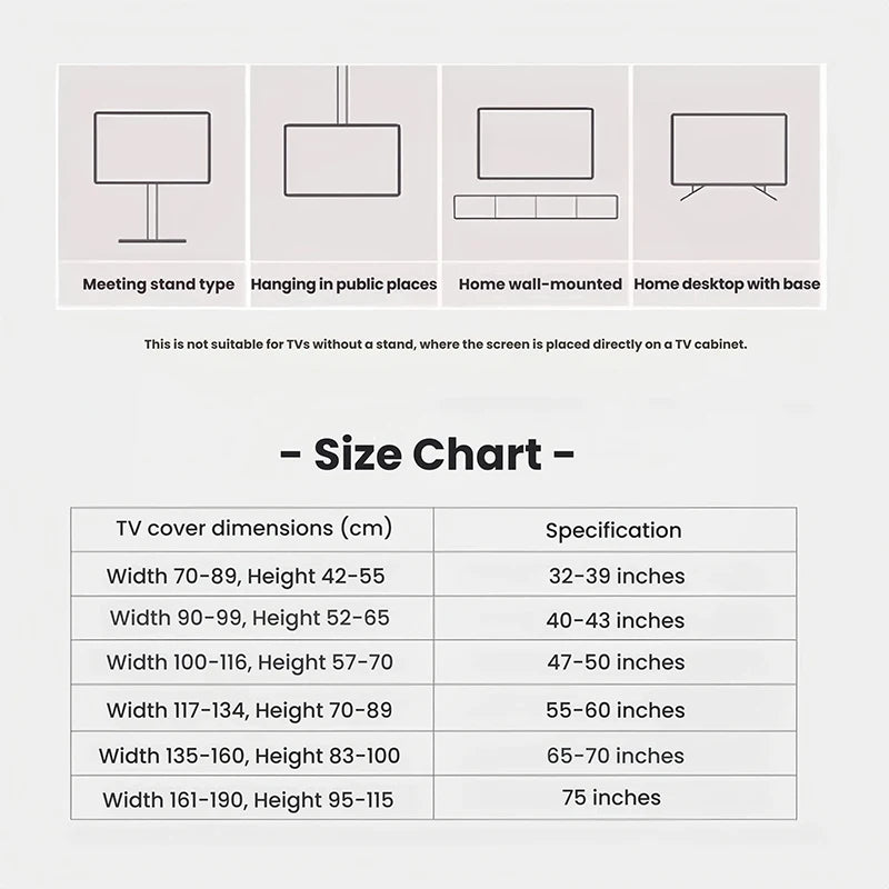 TV Screen Dust Proof Cover Landscape Pattern TV Monitor Cover 32-75 inch High Elastic LCD Protector Cloth