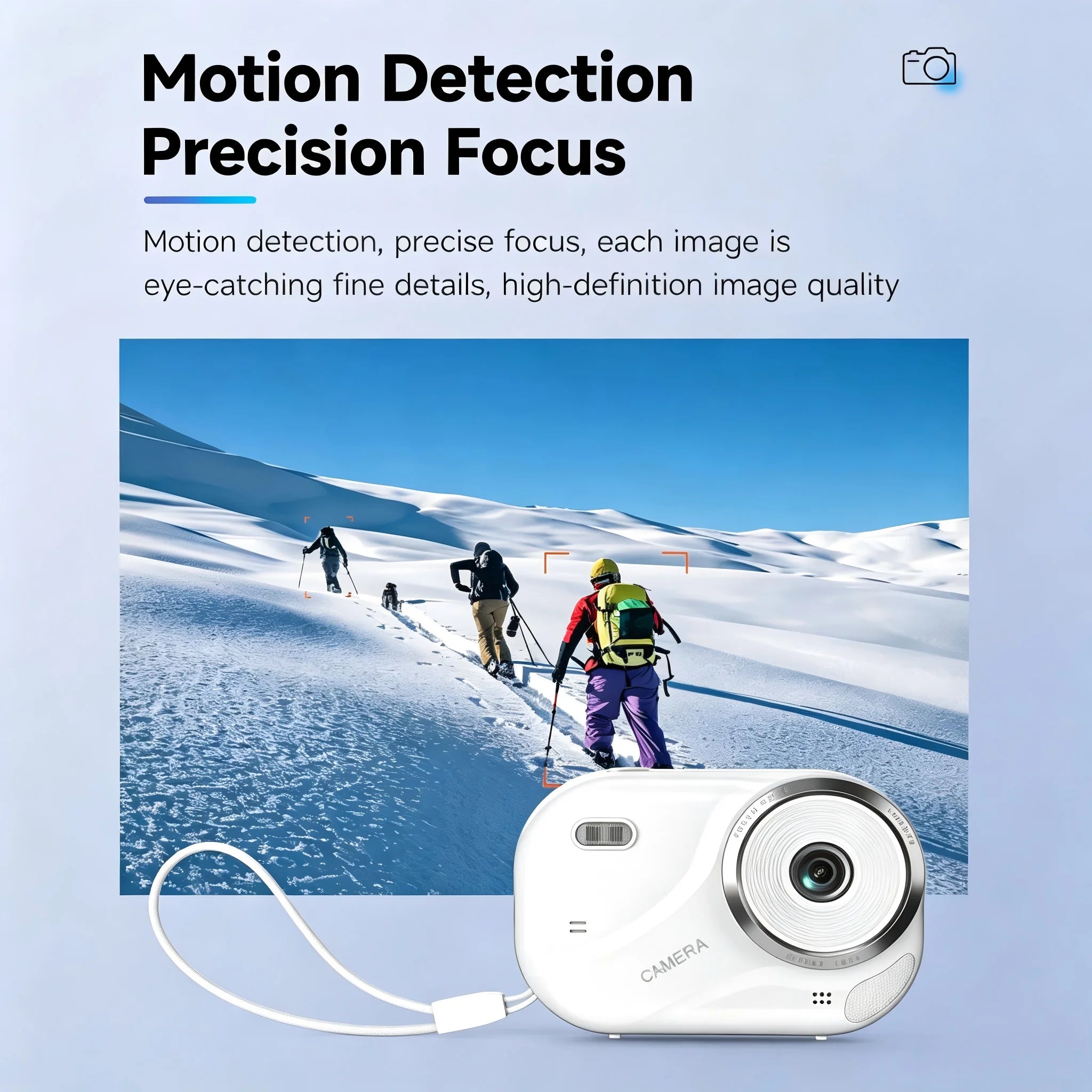 Digital Camera | Compact HD camera, 1080p photos and videos, pocket-sized travel camera, available in pink or white