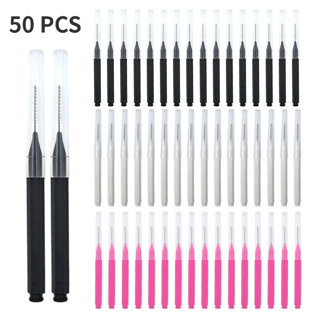 10/50PS Portable Mini Eyebrow Brushes Disposable Eyelash Brow Lifting Brush Applicators Lash Extension Comb Beauty Makeup Tools