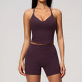 2PCS Yoga Suit Women's Tracksuits Gym Clothes Running Workout Outfits Sports Bra Middle Pants Athletic Wear Female Yoga Clothing