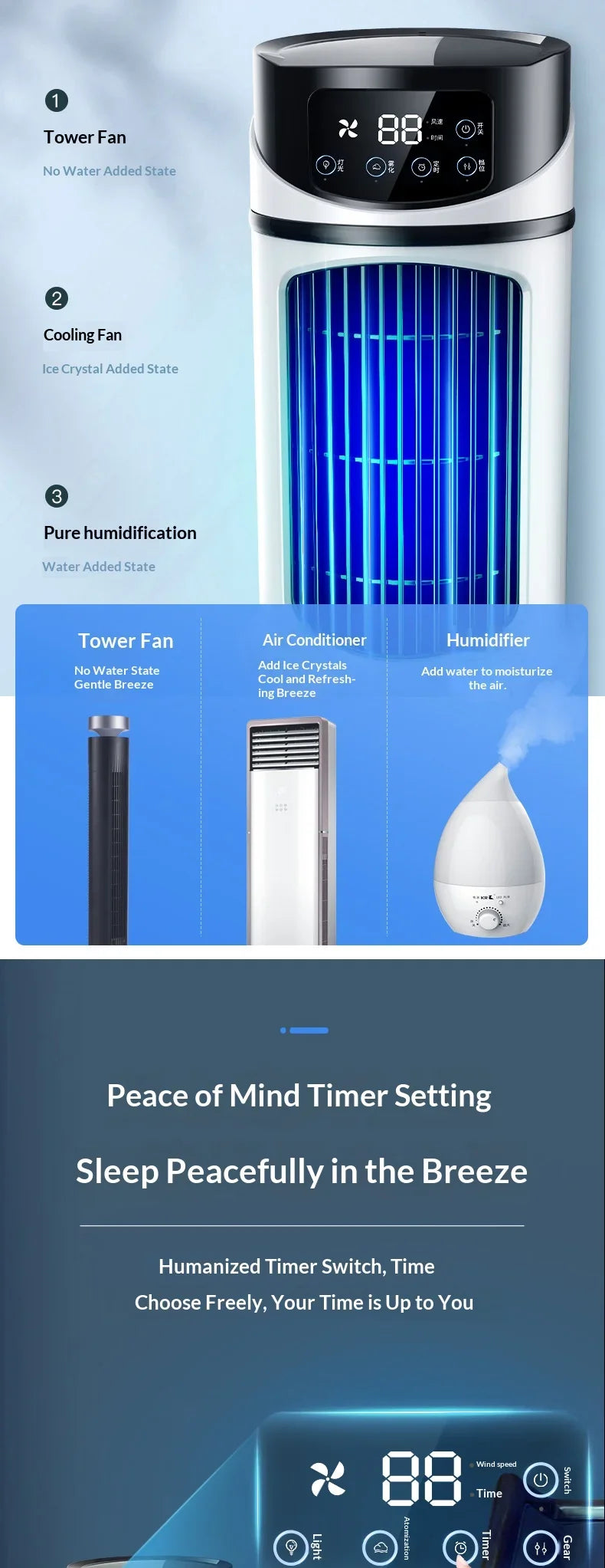 New Portable Mini Air Conditioner Air Cooler Fan Water Cooling Fan Air Conditioning Air Cooler For Office Mobile Air Conditioner