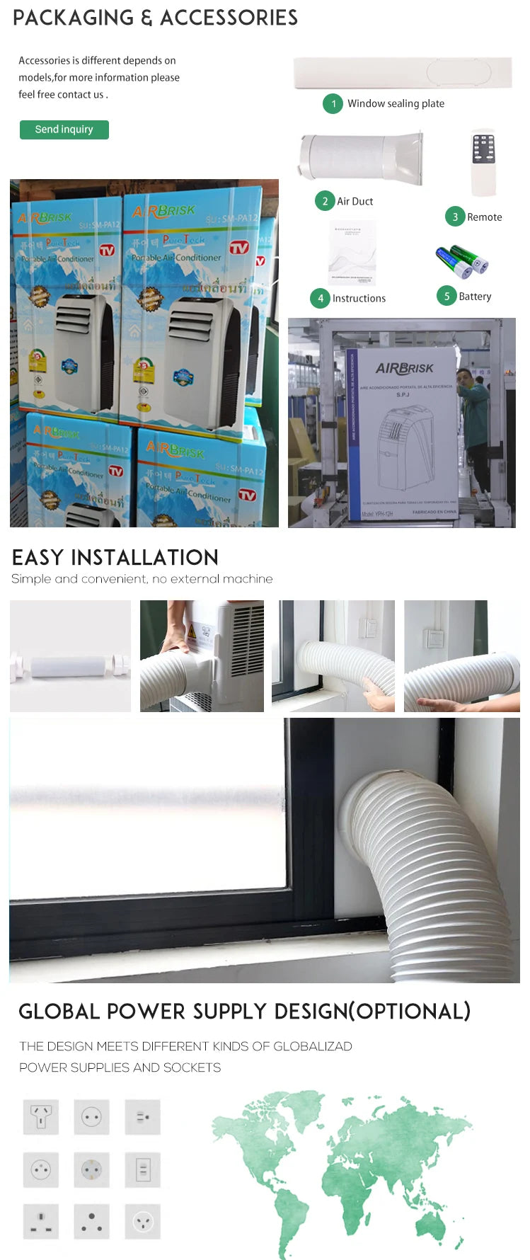 Manufacturer 5000 7000 9000 12000 18000 Btu Cooling Floor Standing Air Conditioners Stand Smart Mobile Portable Air Conditioner