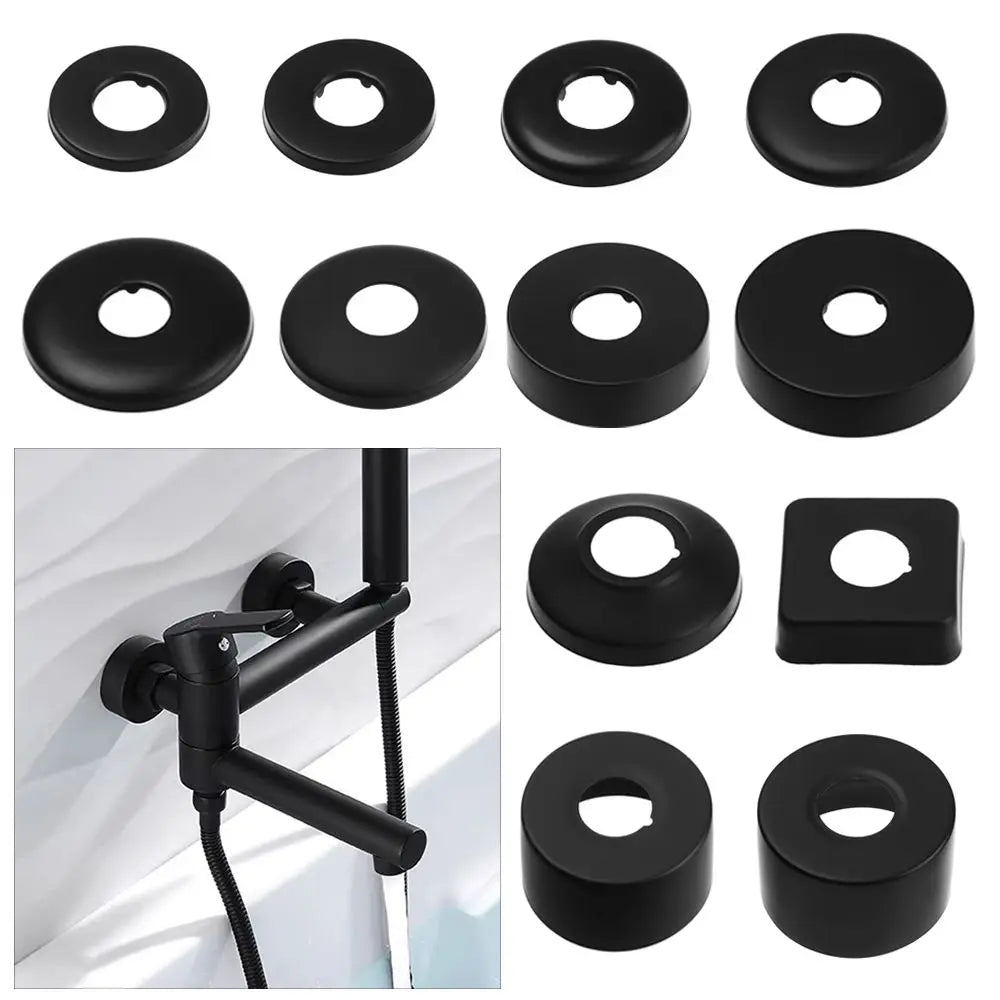 Black Stainless Steel Shower Arm Flange Replacement Wall Split Flange Faucet Decorative Cover Kitchen Bathroom Accessories