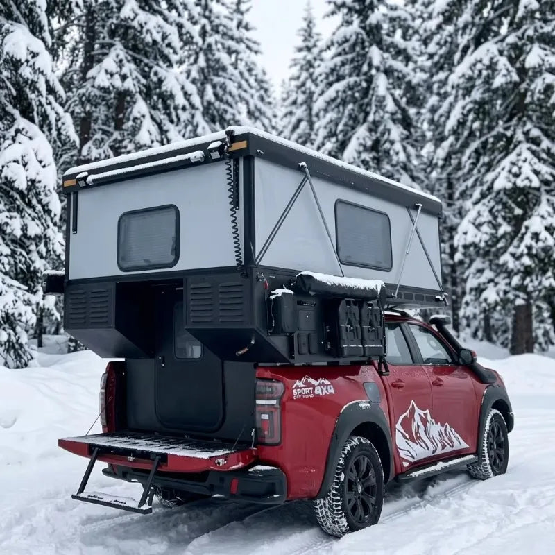 Stylish Comfort Pop Up Camper with Padded Mattresses and Privacy Screen Doors for Family Camping Custom