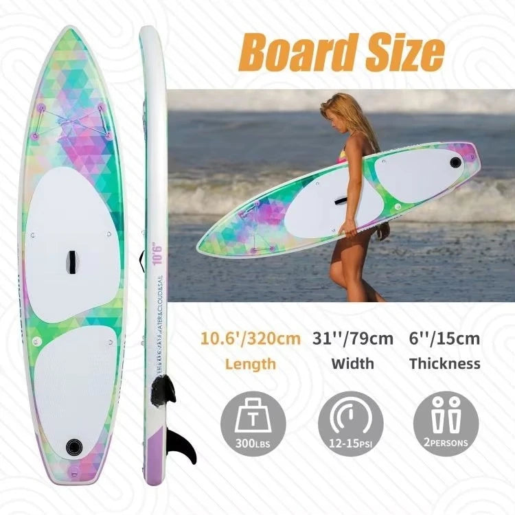 320Cm inflatable vertical paddle board SUP board with removable fins, suitable for adults/children