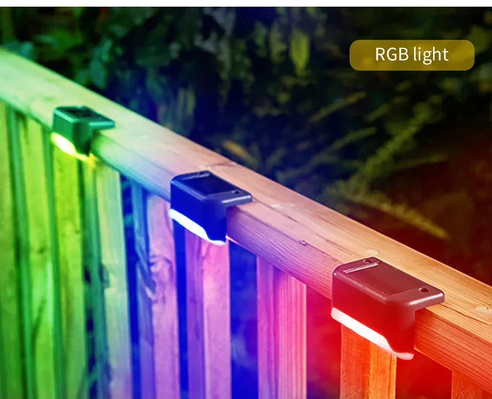 Outdoor Solar Stair Lights LED Waterproof for Garden Yard Railing Fence Lights Enhances Night Safety and Atmosphere