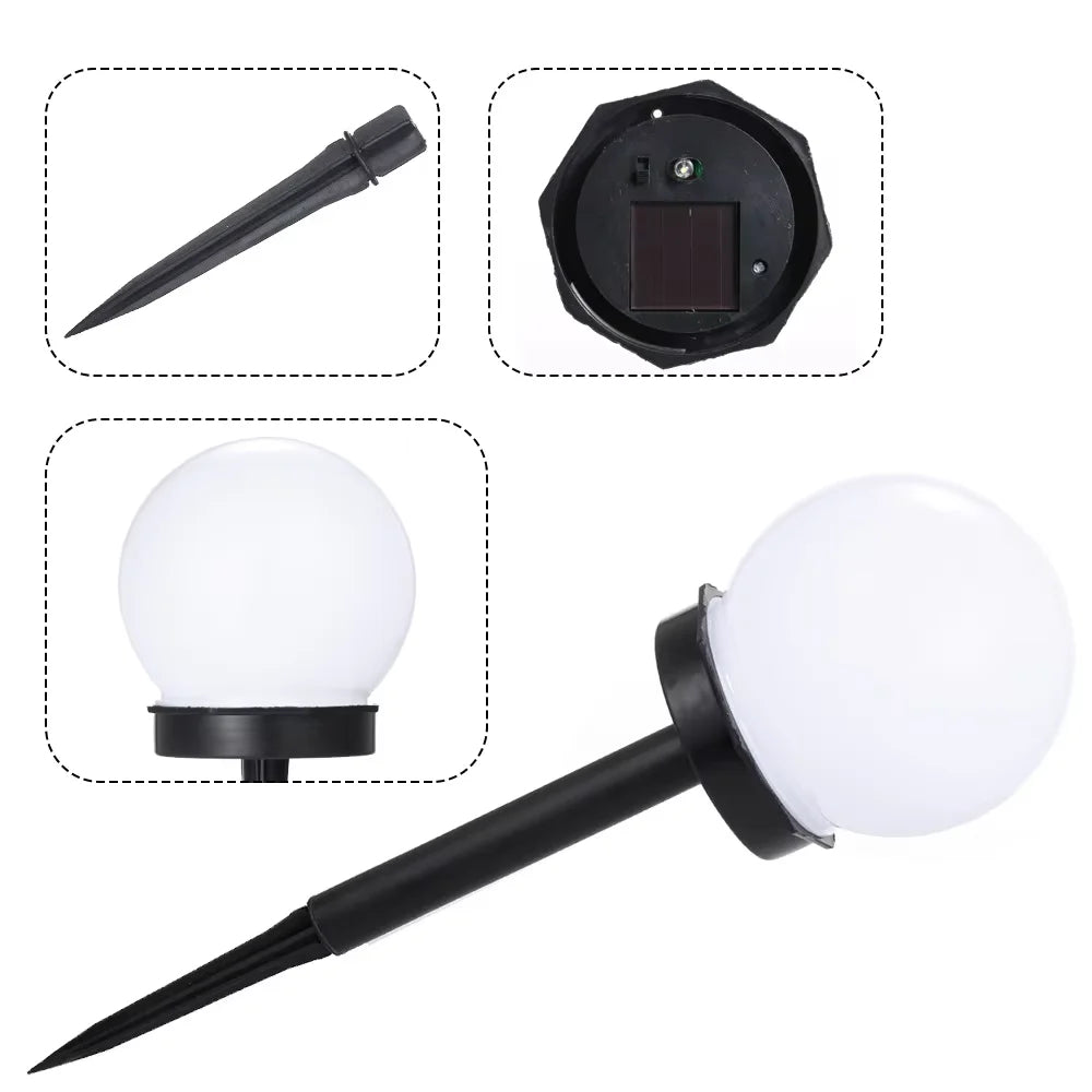 Modern Style Garden Solar Lawn Lights Outdoor Camping Landscape Urban Decorative LED Waterproof Circular Bulb Lamp Energy-saving